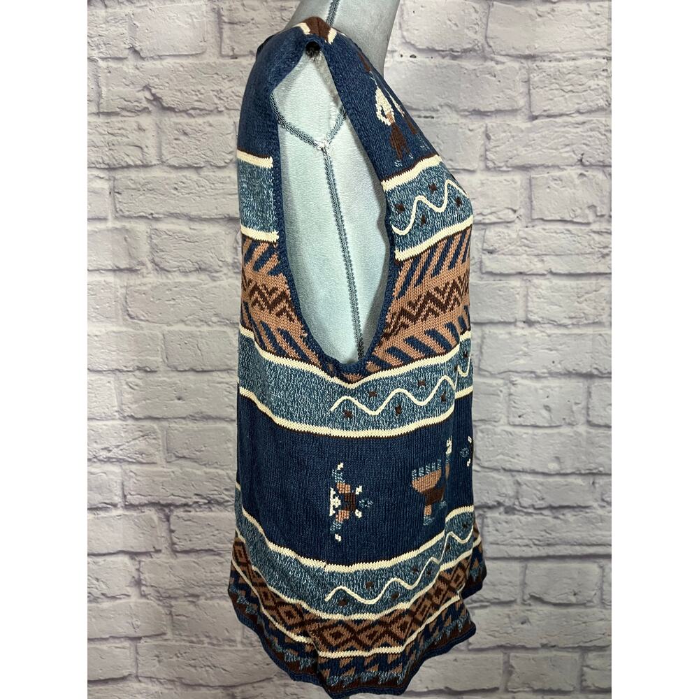 Vintage 90's Capezio Llama motif woven vest - Picture 3 of 10